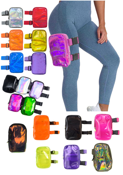 Holographic Thigh Pouch With Leg Straps