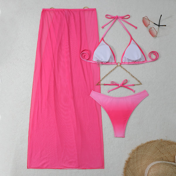 3 Piece Gradient Bikini Set
