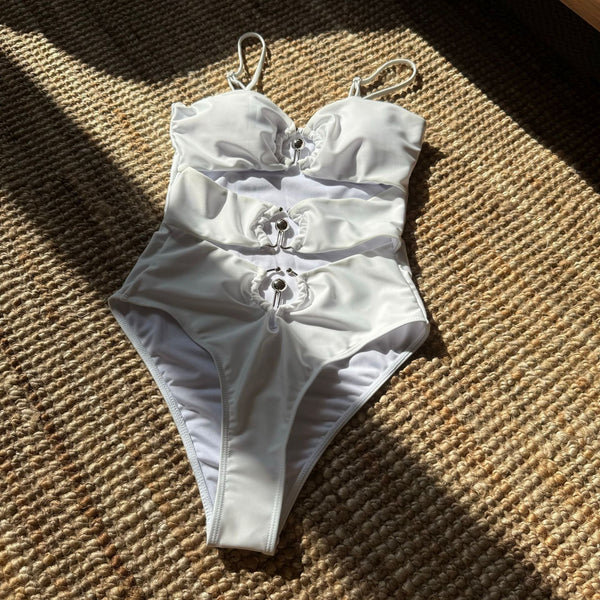 1 Piece Swimsuit With Metal Ring