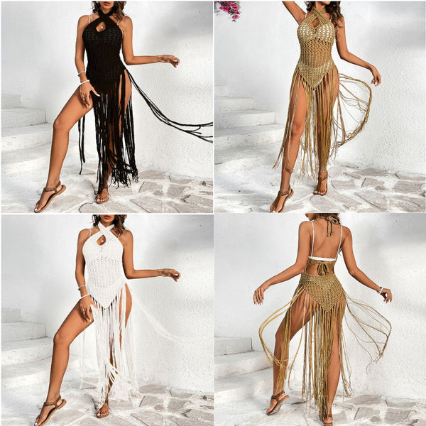 Tassel Dress Beach Crochet Coverup
