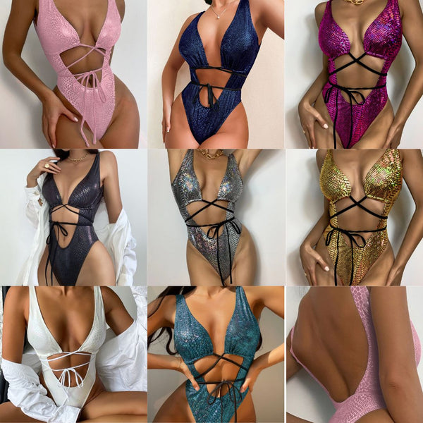 1 Piece Metallic Swimsuit DY91D