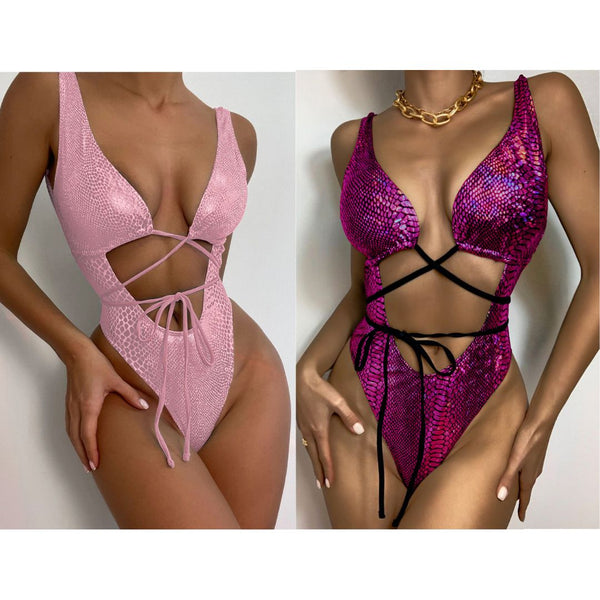 1 Piece Metallic Swimsuit DY91D