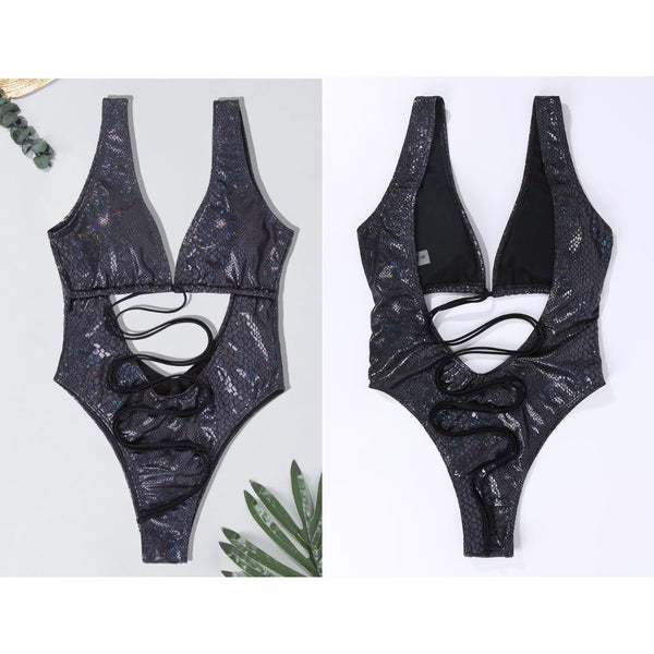 1 Piece Metallic Swimsuit DY91D