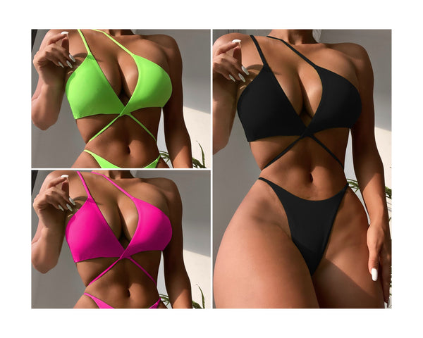 Solid Biased Straps Monokini