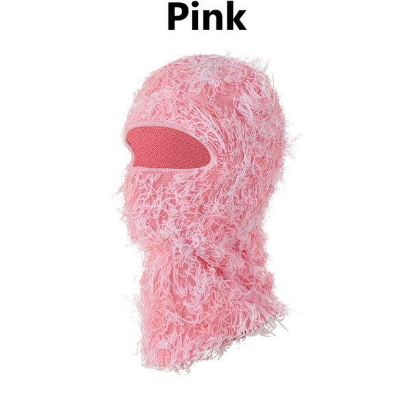 Fuzzy Balaclava Distressed Ski Masks