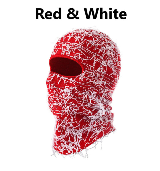 Fuzzy Balaclava Distressed Ski Masks