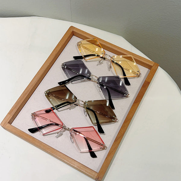 Frameless Trimmed Sunglasses