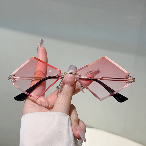 Frameless Trimmed Sunglasses