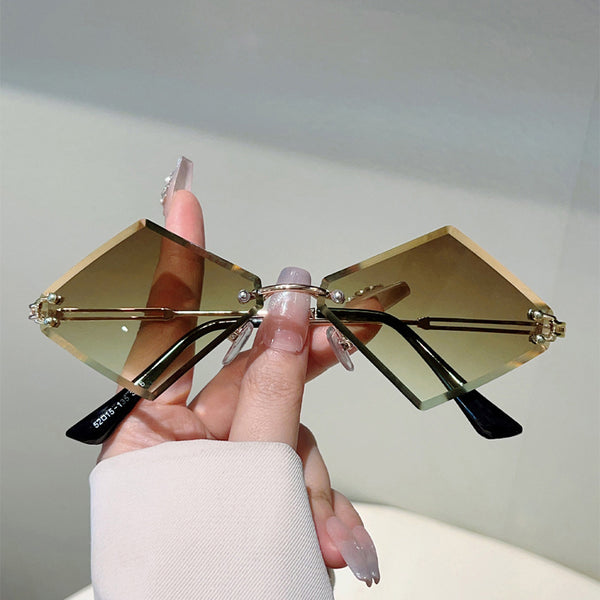 Frameless Trimmed Sunglasses