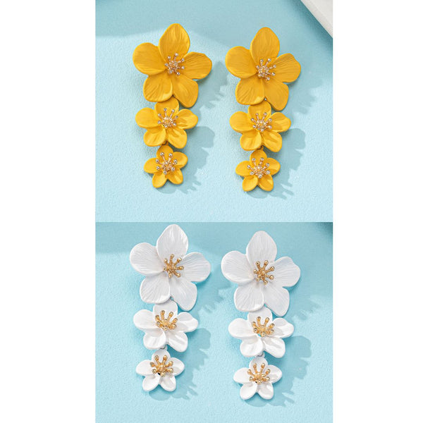 Trendy Layered Flower Earrings
