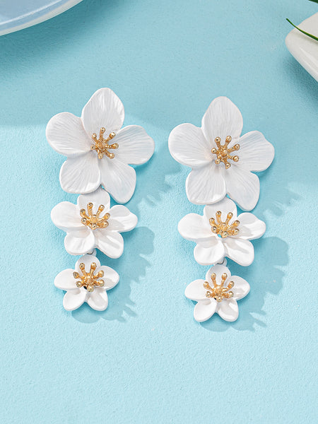 Trendy Layered Flower Earrings
