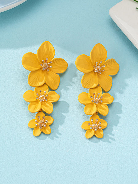 Trendy Layered Flower Earrings