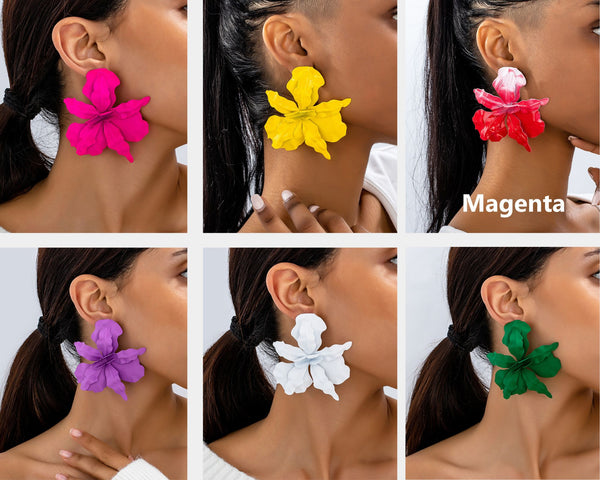 Large 3D Petal Earrings
