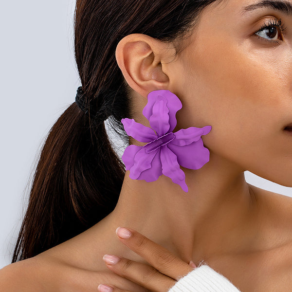 Large 3D Petal Earrings