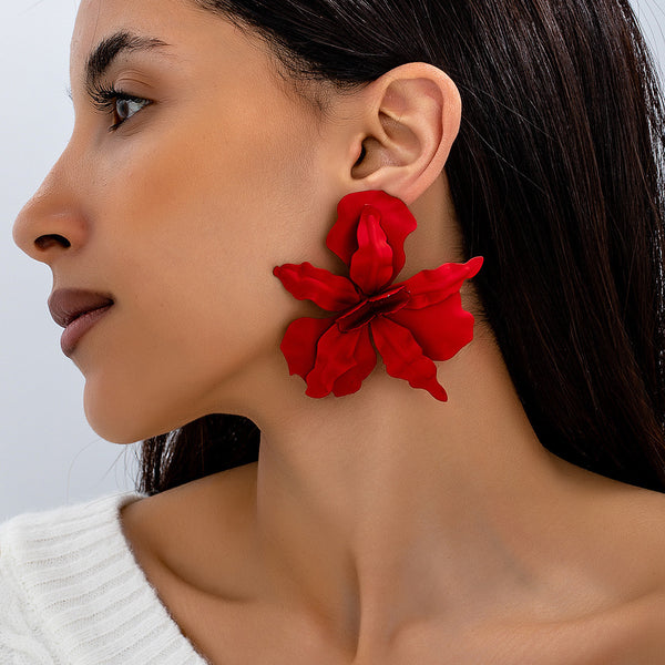 Large 3D Petal Earrings