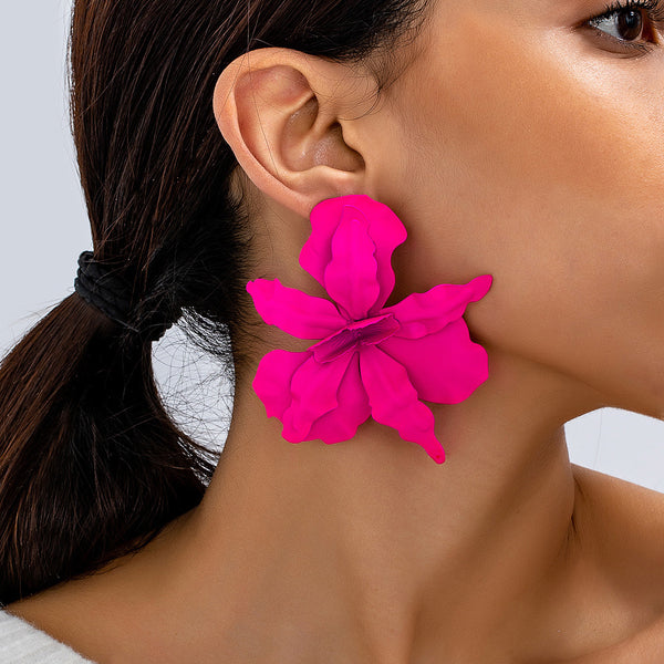 Large 3D Petal Earrings