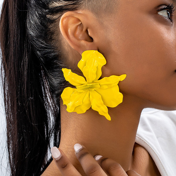 Large 3D Petal Earrings