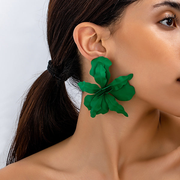 Large 3D Petal Earrings