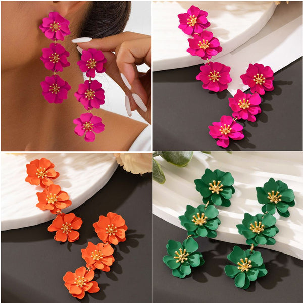 Flower Long Earrings