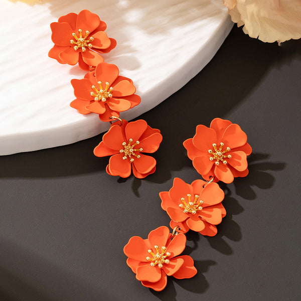 Flower Long Earrings