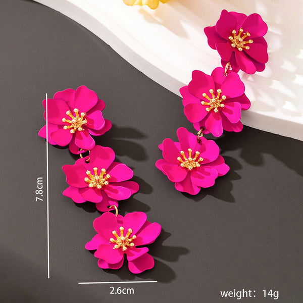 Flower Long Earrings