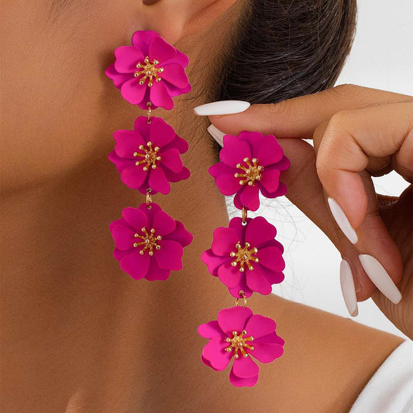 Flower Long Earrings