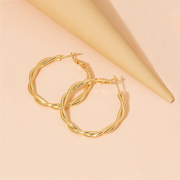 Retro Twisted Hoop Earrings