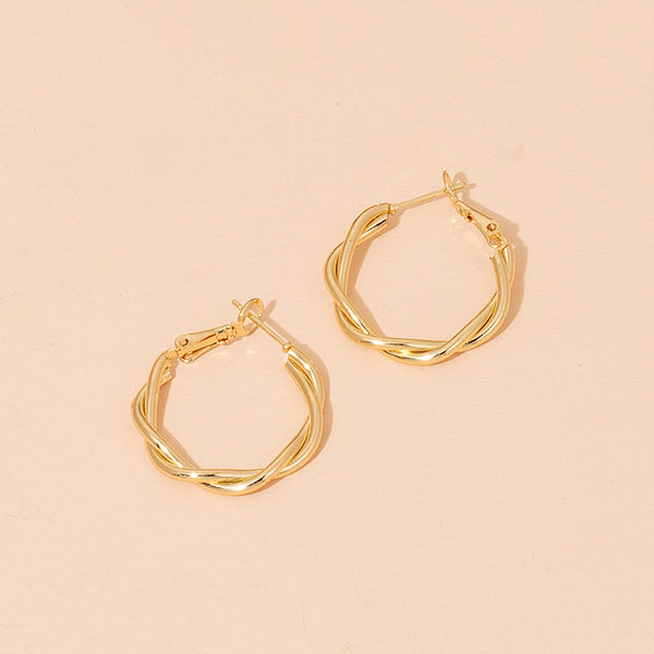 Retro Twisted Hoop Earrings