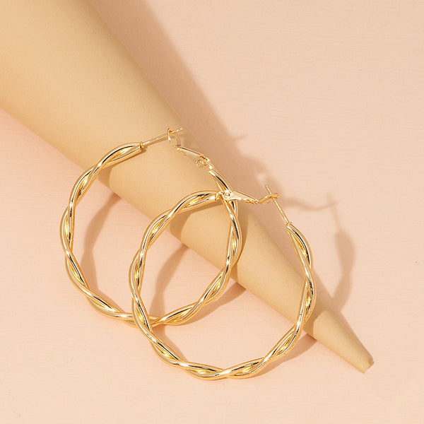 Retro Twisted Hoop Earrings