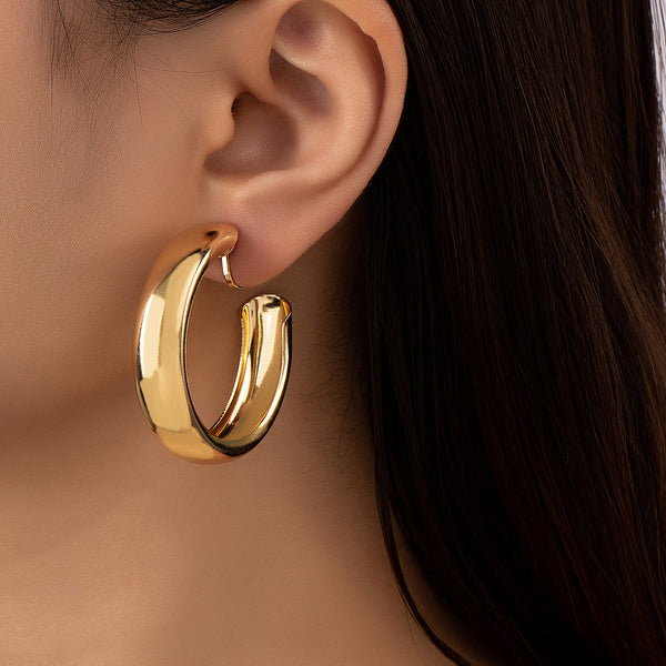 Clip On Thick Hoop Earring