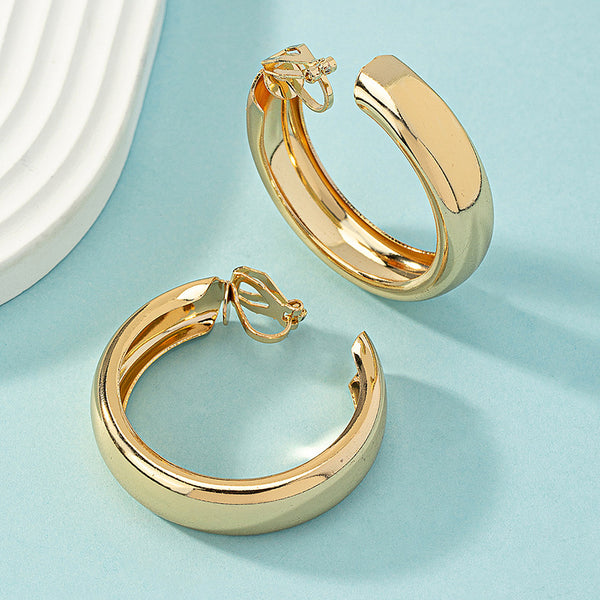 Clip On Thick Hoop Earring