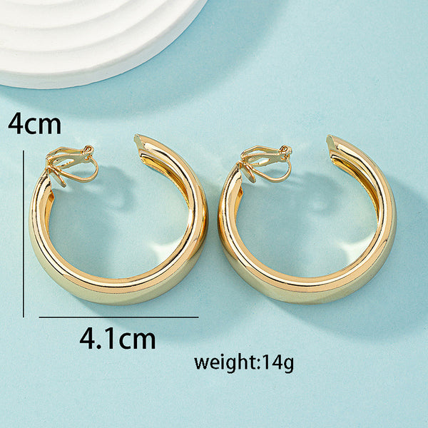 Clip On Thick Hoop Earring