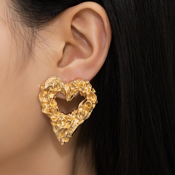 Gold Heart Earrings