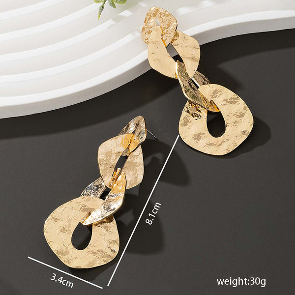 Long Exaggerated Metal Earrings