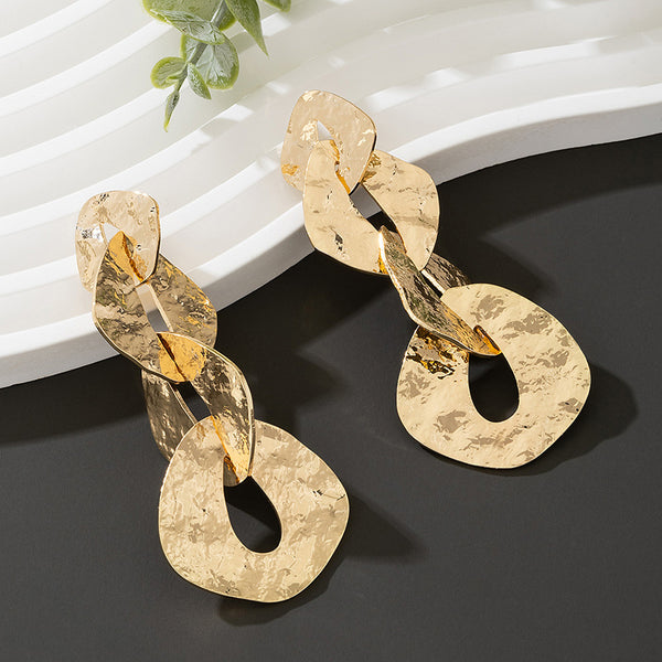 Long Exaggerated Metal Earrings