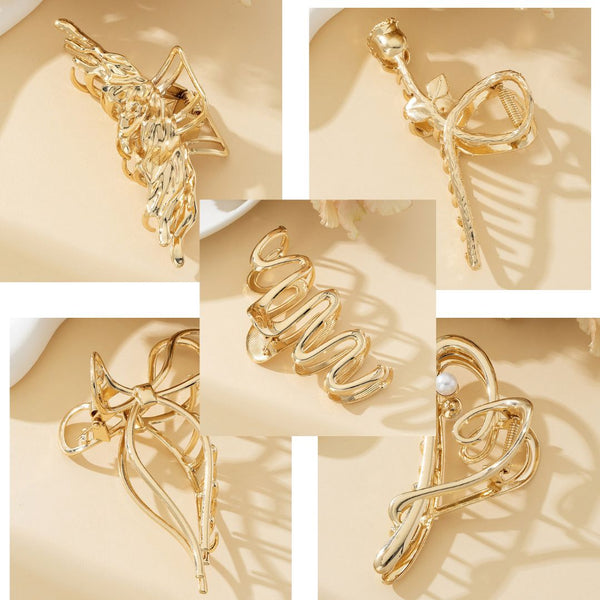 Large Metal Patterned Hair Clamp