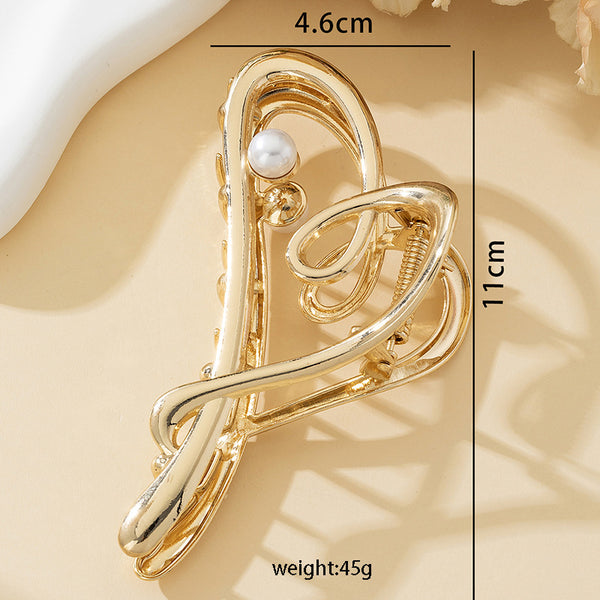 Large Metal Patterned Hair Clamp