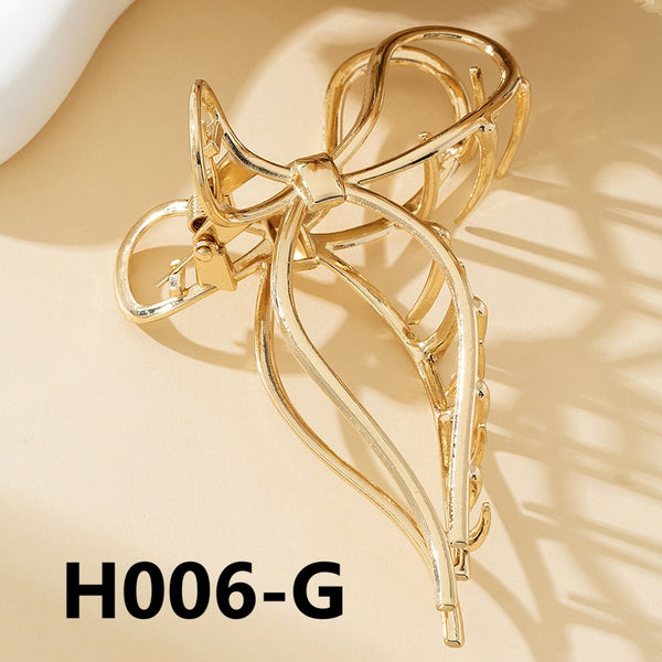 Large Metal Patterned Hair Clamp