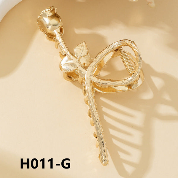 Large Metal Patterned Hair Clamp