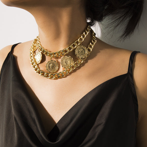 Layered Choker With Coins