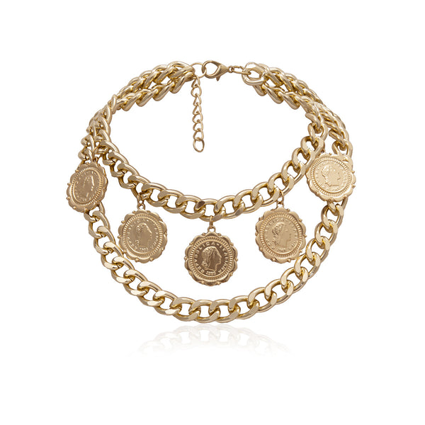 Layered Choker With Coins