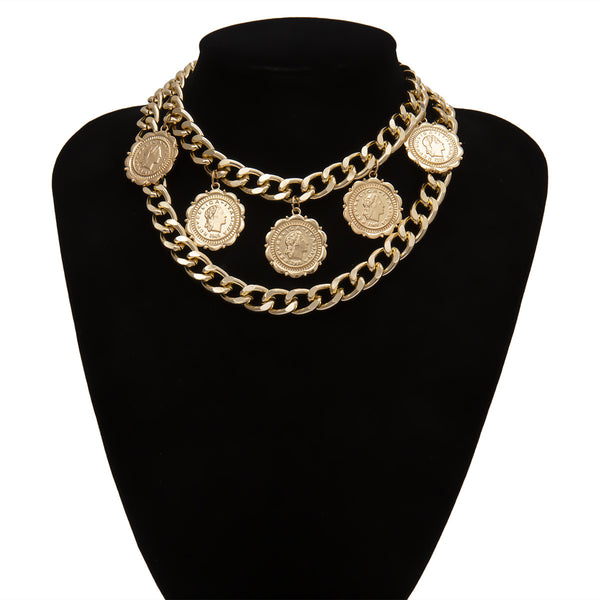 Layered Choker With Coins