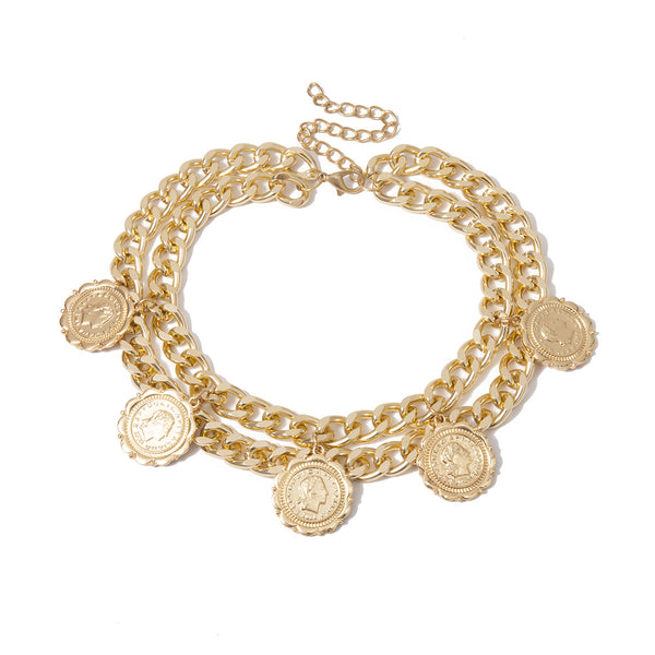 Layered Choker With Coins