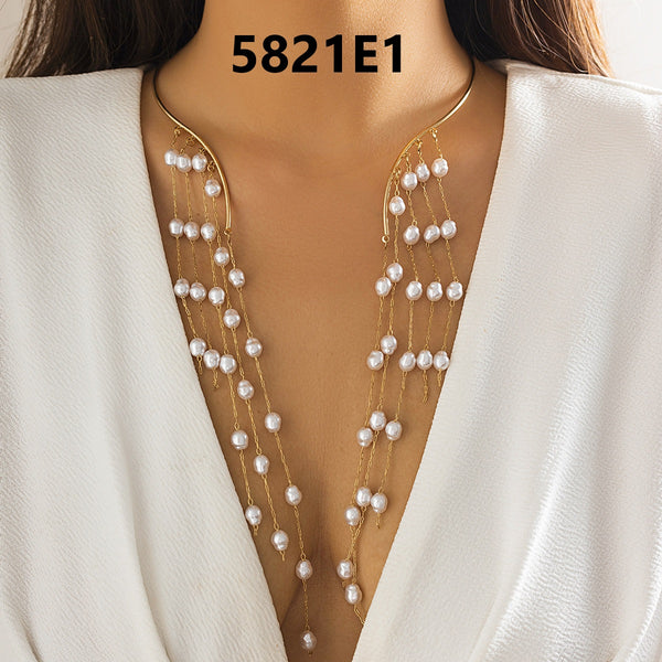 Side Drop Tassel Necklace