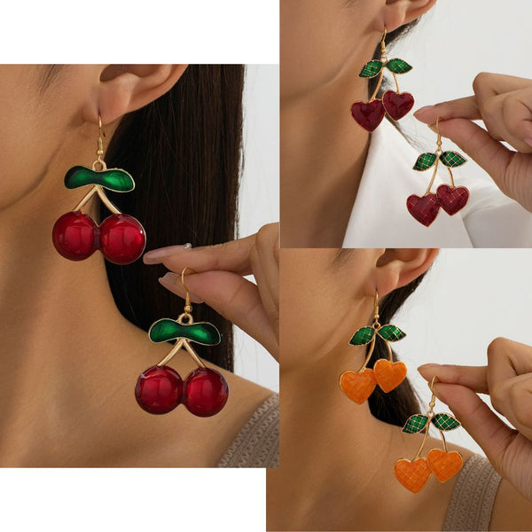 Enamel Cute Cherries Earrings