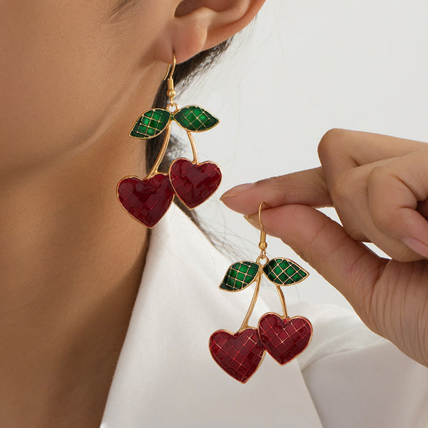 Enamel Cute Cherries Earrings