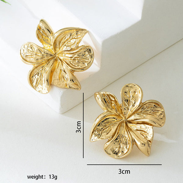 Golden Flower 3D Earrings
