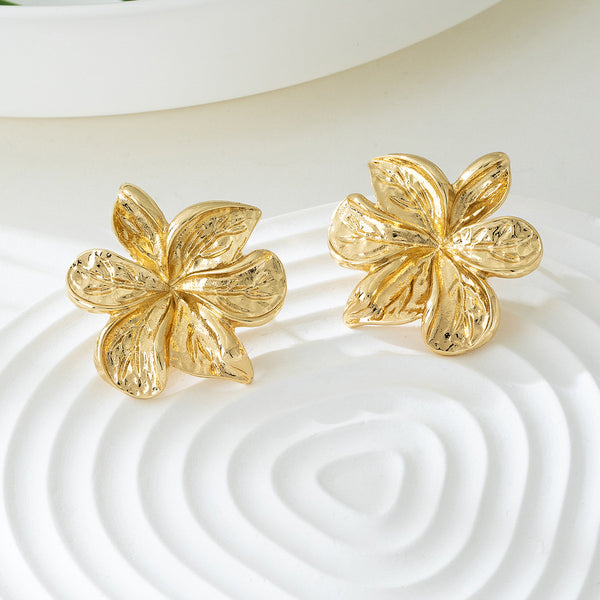 Golden Flower 3D Earrings