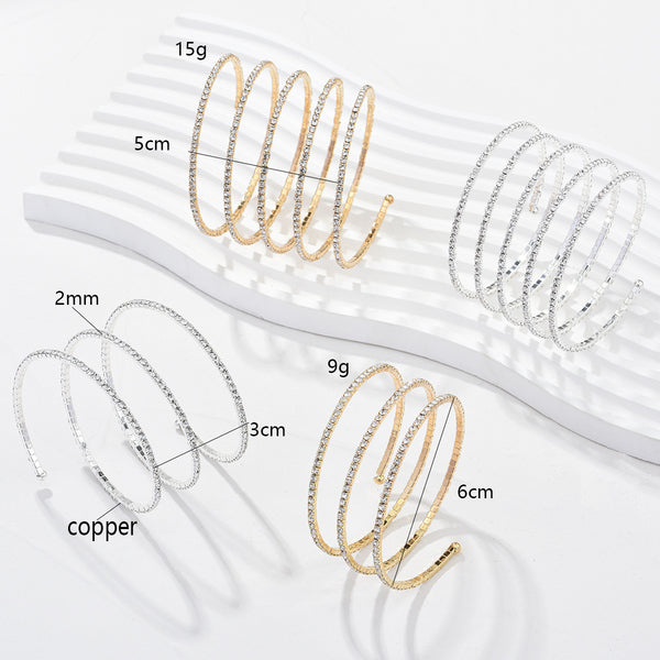 Cubic Zirconia Memory Wire Bracelet