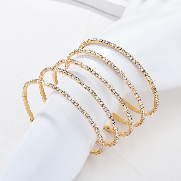 Cubic Zirconia Memory Wire Bracelet
